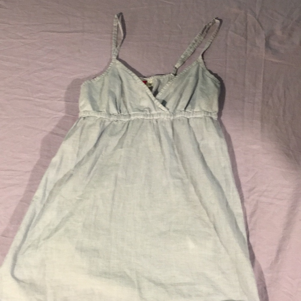 Blue and white striped tank top